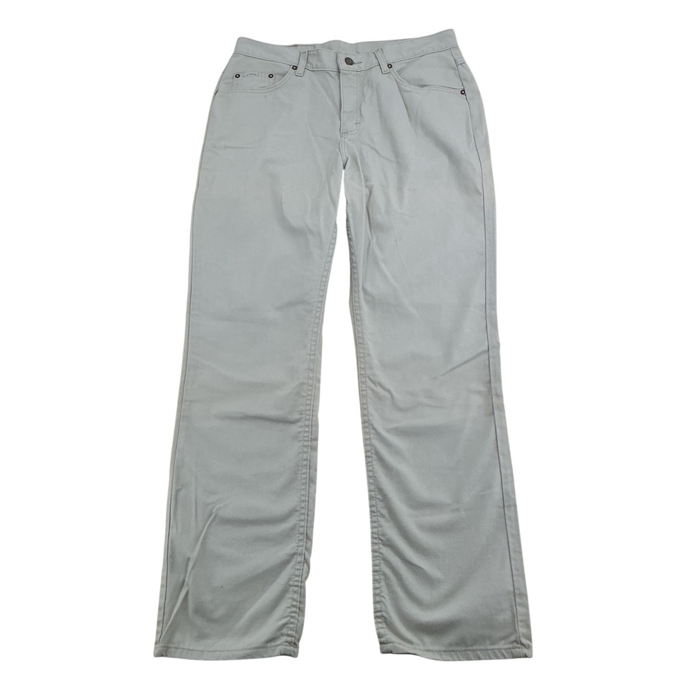 Riders Straight Leg Pants Womens 14 M Khaki Beige 100% Cotton Granola Girl